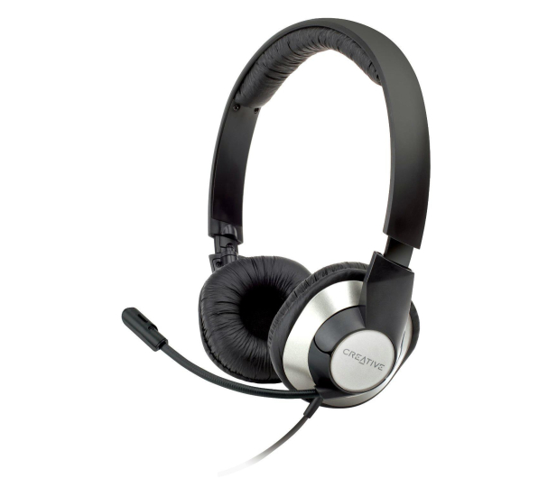 Creative HS-720 czarno-srebrne z mikrofonem - 64455 - zdjęcie 3